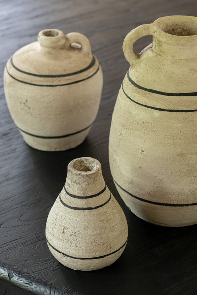 VASE TERRE CUITE BEIGE/NOIR JLINE