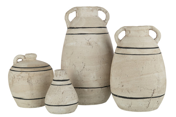 VASE TERRE CUITE BEIGE/NOIR JLINE