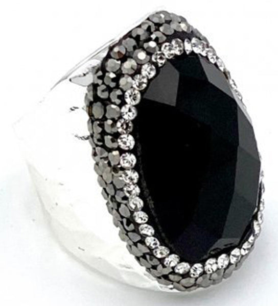 BAGUE ARGENT ONYX
