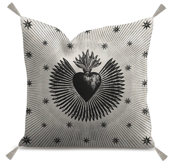 COUSSIN VELOURS ECRU EX VOTO NOIR PODEVACHE