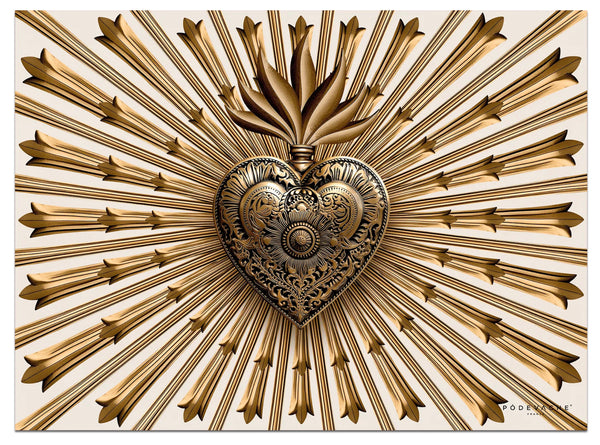 SET DE TABLE VINYLE BLANC COEUR GOLD PODEVACHE